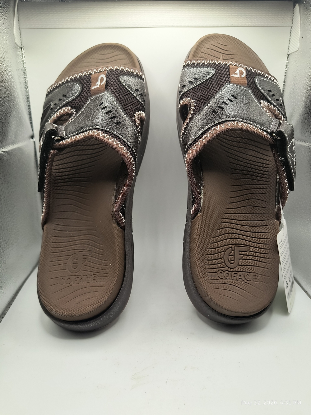 COFACE Men's Sport Recovery Sandals Orthotic Arch Support Strap US Size 9.5 EUC